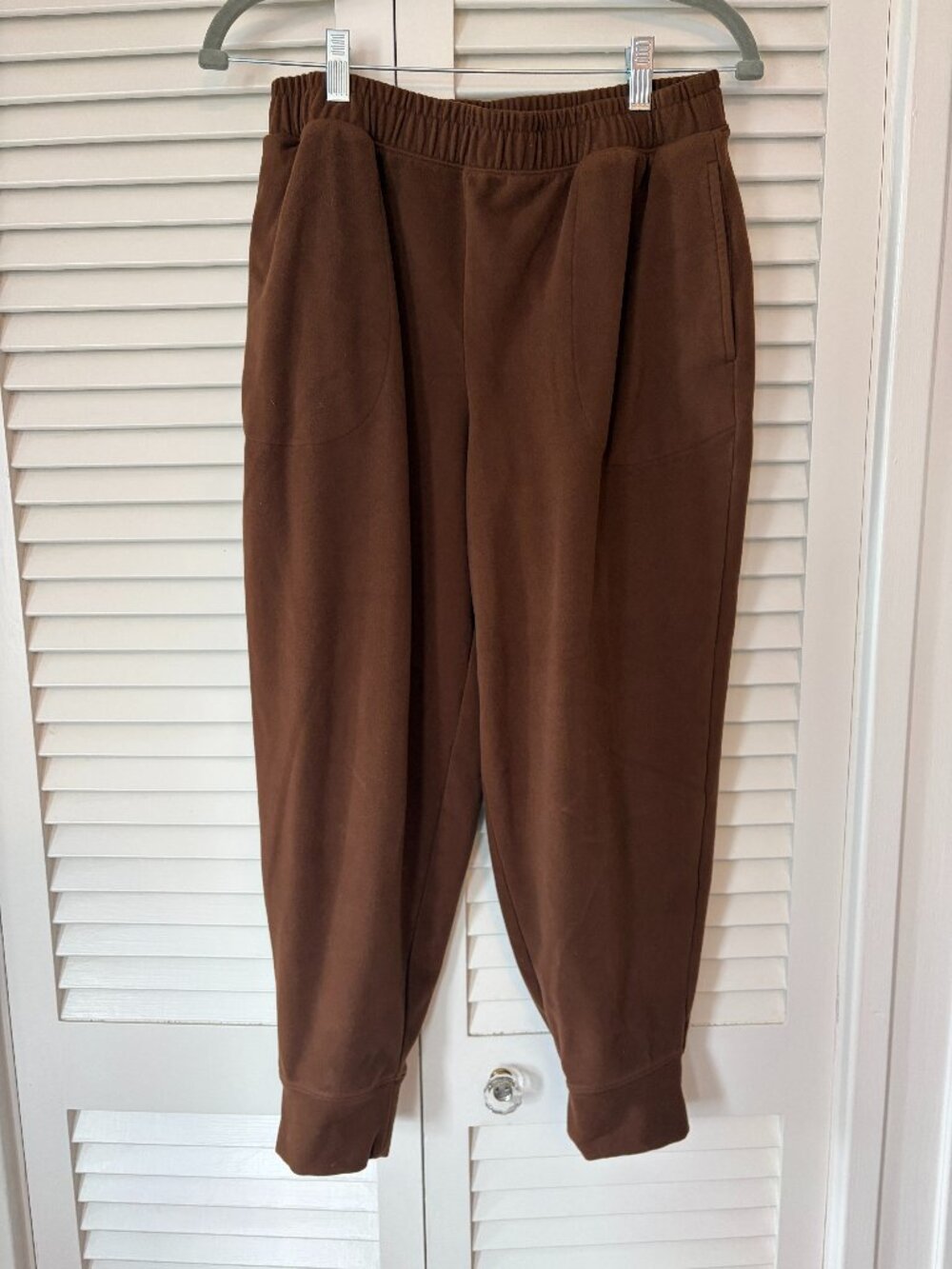 Varley women's sweatpants medium brown comfy fleece elastic waist pockets - Picture 2 of 7
